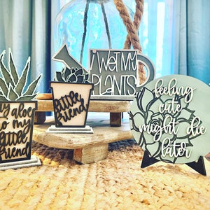 Plant Lovers Shelf Sitter Set of 4 SVG Digital Download for Glowforge or Laser NOT a Physical Item
