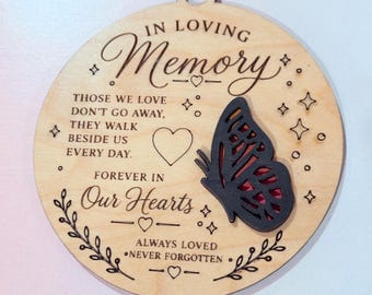 Butterfly Memorial Christmas Ornament Set of 2 SVG Digital Download for Glowforge or Laser -Not a Physical Item Read Item Description