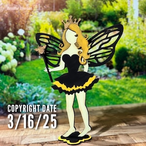 Queen Bee Fairy Shelf Sitter SVG Digital Download For Glowforge or Laser For 1/8” & 1/4” Material Not Physical Read Item Description