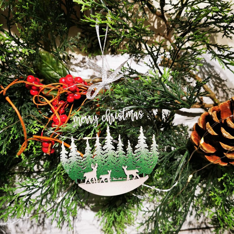 Deer Family Christmas Ornament Set SVG Digital Download for Etsy