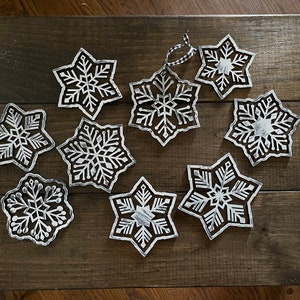 Snowflake Ornament Set di 9 SVG Digital Download per Glowforge o Laser