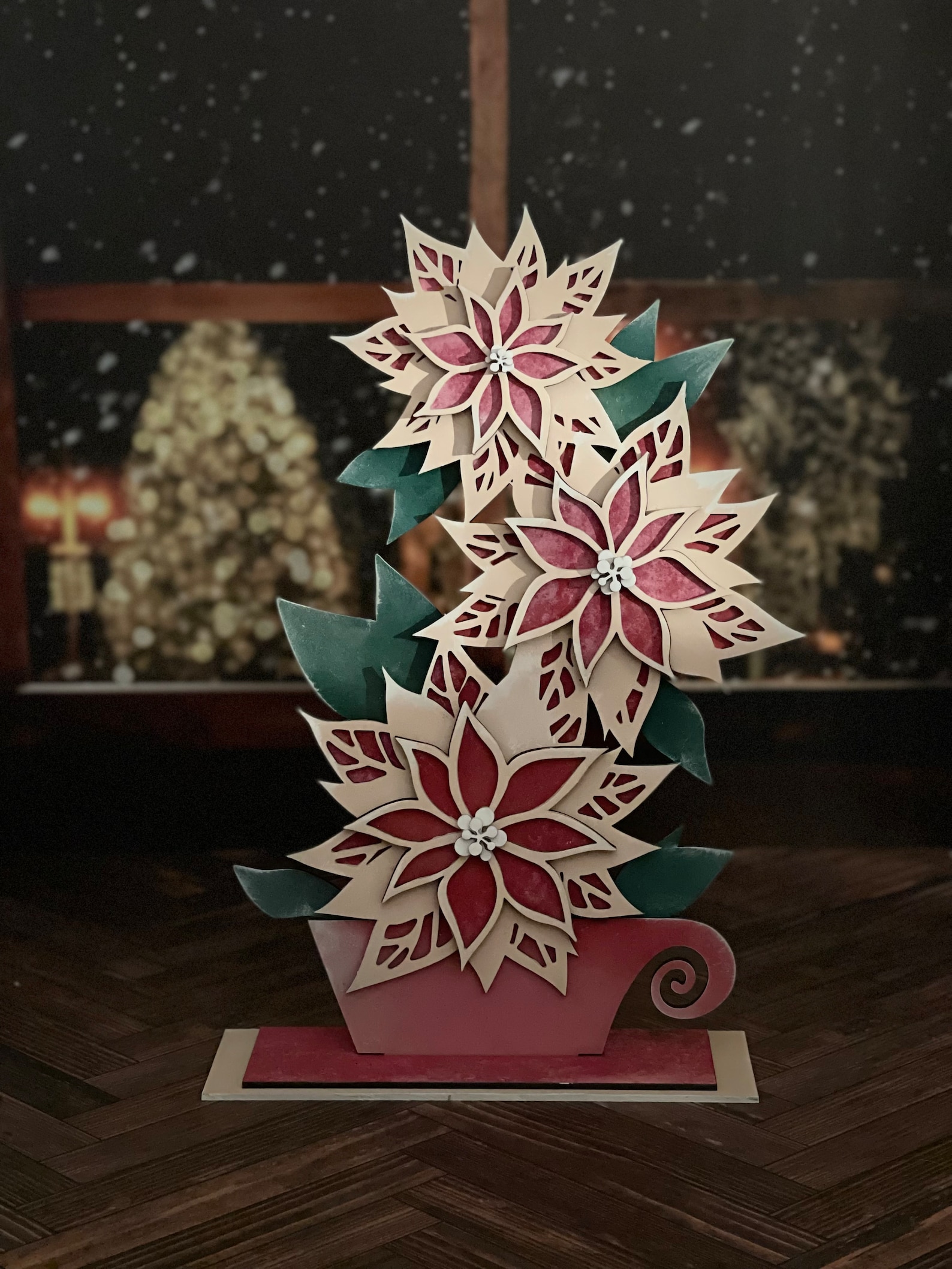 Stacked Poinsettias SVG Digital Download for or Etsy