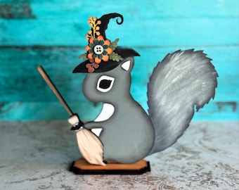 Halloween Witch Squirrel SVG Digital Download For Glowforge or Laser For 1/8” and 1/4” Material Not a Physical Item Read Item Description