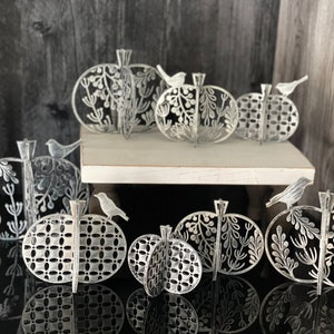 3D Bauernhaus Stil Kürbisse mit Vögeln Set von 10 SVG digitaler Download für Glowforge oder Laser 1/8 "Material nur kein physischer Gegenstand