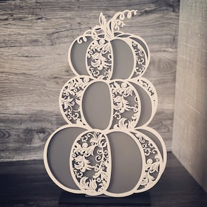 Flourish Lace Stacked Pumpkins SVG Digital Download For Glowforge or Laser For 1/8” & 1/4” Material Not a Physical Item -Read Item Details