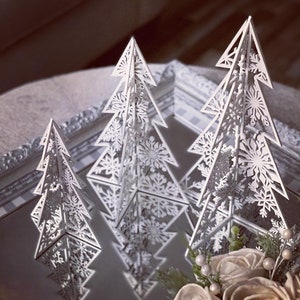 1/8 ”3D große Schneeflockenbäume Set von 3 SVG Digital Download für Glowforge oder Laser NICHT ein physischer Artikel