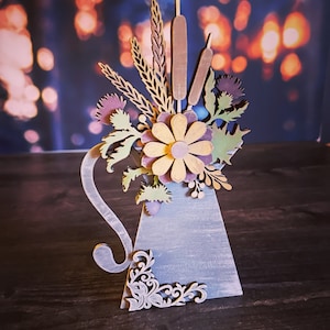 Arrosoir floral d’automne SVG Téléchargement numérique pour Glowforge ou Laser pour matériel 1/8" et 1/4" Pas un article physique Lire la description de l’article