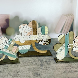 Flourish Farmhouse Style Shamrocks Trio SVG Digital Download for Glowforge Or Laser for 1/8” and 1/4” Material Not a Physical Item