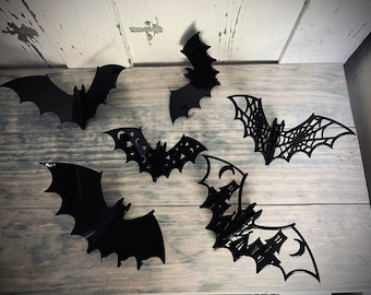 3D Bats - Set of 6 - SVG Digital Download for Glowforge or Laser FOR 1/8" MATERIAL Only -Not a Physical Item