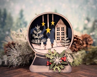 Winter Scene Snow Globe SVG Digital Download For Glowforge or Laser For 1/8” and 1/4” Material Not a Physical Item -READ Item Description