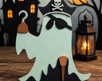 Cute Pirate Ghost Shelf Sitter SVG Digital Download For Glowforge or Laser For 1/8” & 1/4” Material Not Physical Item Read Item Description
