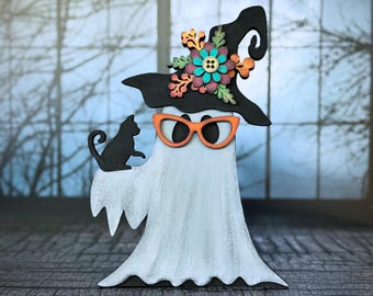 Cat Lady Ghost Witch SVG Digital Download For Glowforge or Laser For 1/8” and 1/4” Material Not a Physical Item Read Item Description
