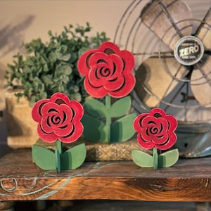 3D Rose Trio Shelf Sitter SVG Digital Download for Glowforge or Laser For 1/8” ONLY- Not a Physical Item -Read Item Description