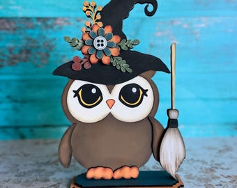 Halloween Witch Owl Shelf Sitter SVG Digital Download For Glowforge or Laser For 1/8” & 1/4” Material Not a Physical Item Read Description