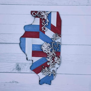 Rustic Farmhouse Illinois Sign SVG Digital Download For Glowforge or Laser Not a Physical Item Read Item Description