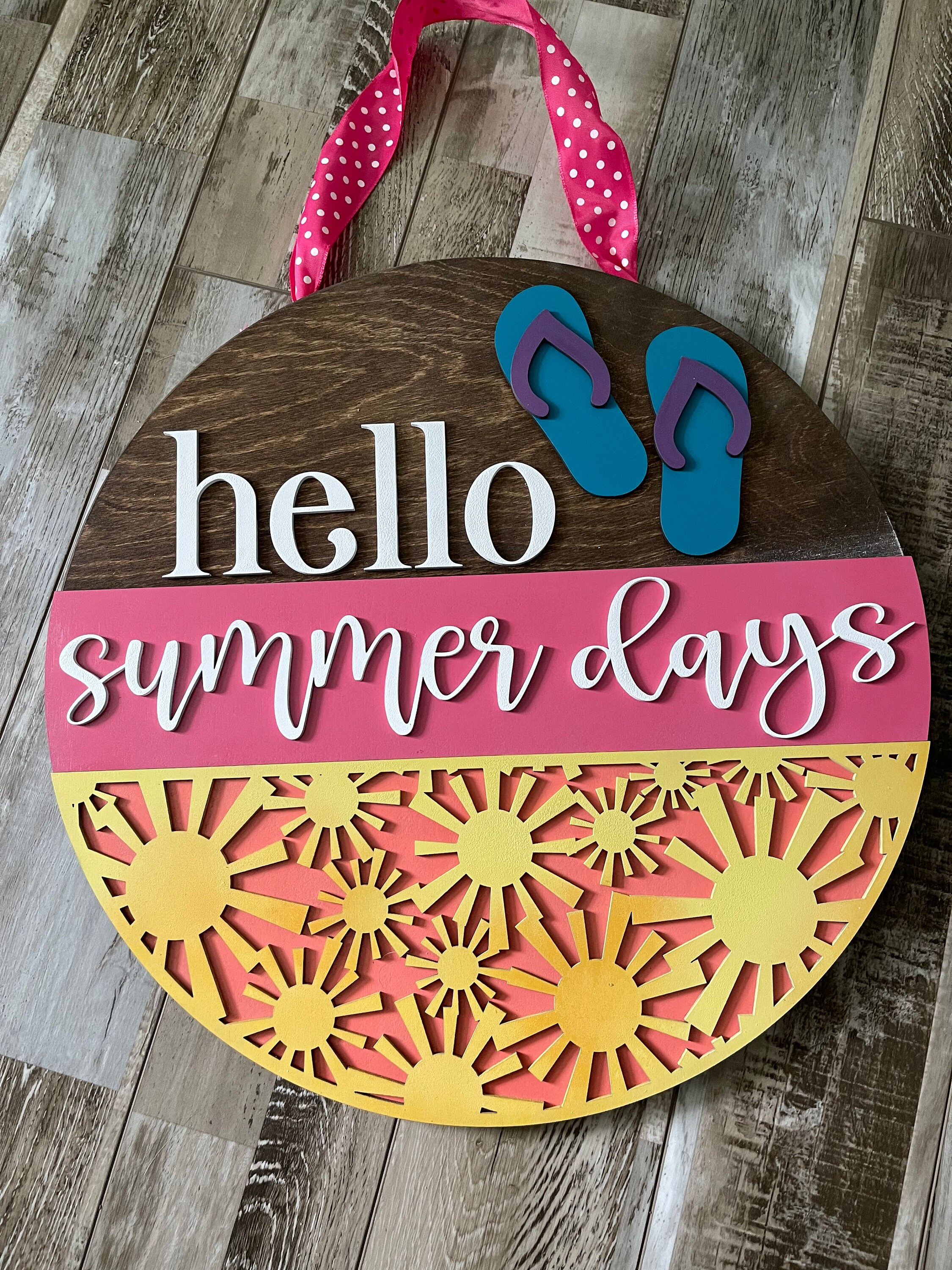 Summer Flip Flop Welcome Door Sign SVG Digital Download for - Etsy