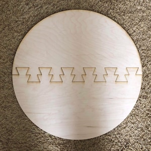 18-Zoll-Rundes Backer SVG-2-Teilepuzzle für Glowforge Basic, Plus oder kleine Laserbetten Kein physischer Artikel
