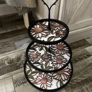 Sonnenblume Gestuft Tablett SVG digitaler Download für Glowforge oder Laser -kein physischer Artikel