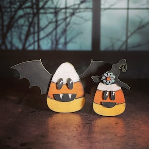 Candy Corn Witch & Bat SVG Digital Download For Glowforge or Laser For 1/8” and 1/4” Material Not a Physical Item Read Item Description