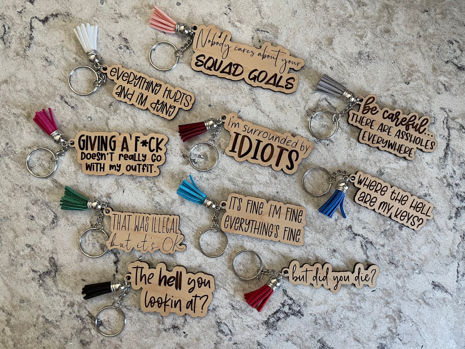 Funny Adult Keychains Set of 10 SVG Digital Download for Etsy