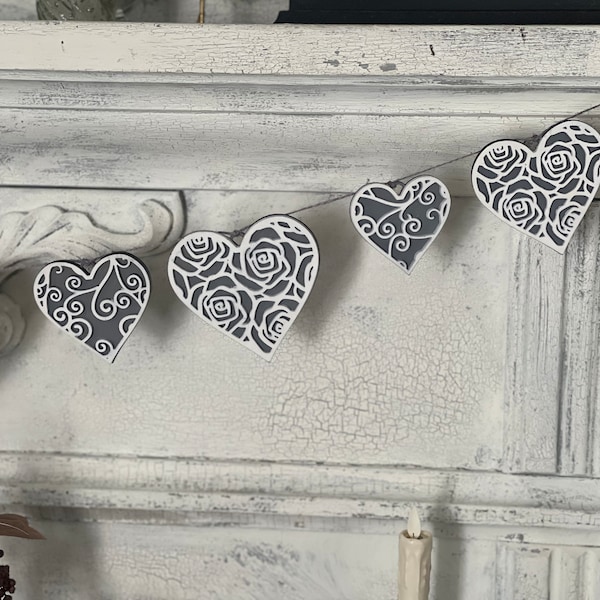 Heart Garland Or Ornament SVG Digital Download For Glowforge or Laser Not a Physical Item