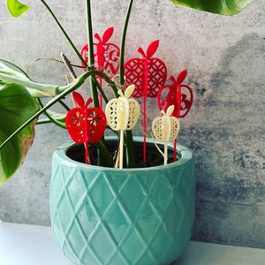 3D Apple Plant Stakes SVG Conjunto de 6 presentes do professor Download digital para Glowforge ou Laser Não é um produto físico - Leia a descrição do item