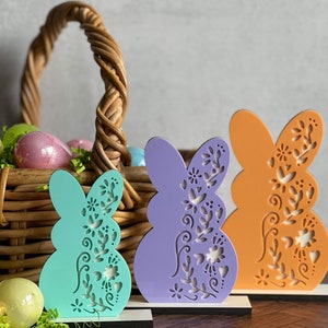 Folk Art Style Bunny Trio SVG Digital Download for Glowforge or Laser for 1/8” and 1/4” materials Not a Physical Item