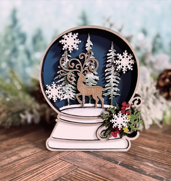 Reindeer Snow Globe SVG Digital Download For Glowforge or Laser For 1/8” and 1/4” Material Not a Physical Item -READ Item Description