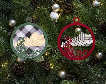 Flourish Kentucky Round Christmas Ornament Digital File for Glowforge or Laser -Not a Physical Product
