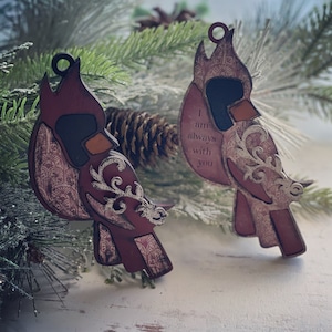 Flourish Cardinal Remembrance Ornament SVG Can be Personalized Digital Download for Glowforge or Laser Not a Physical Item