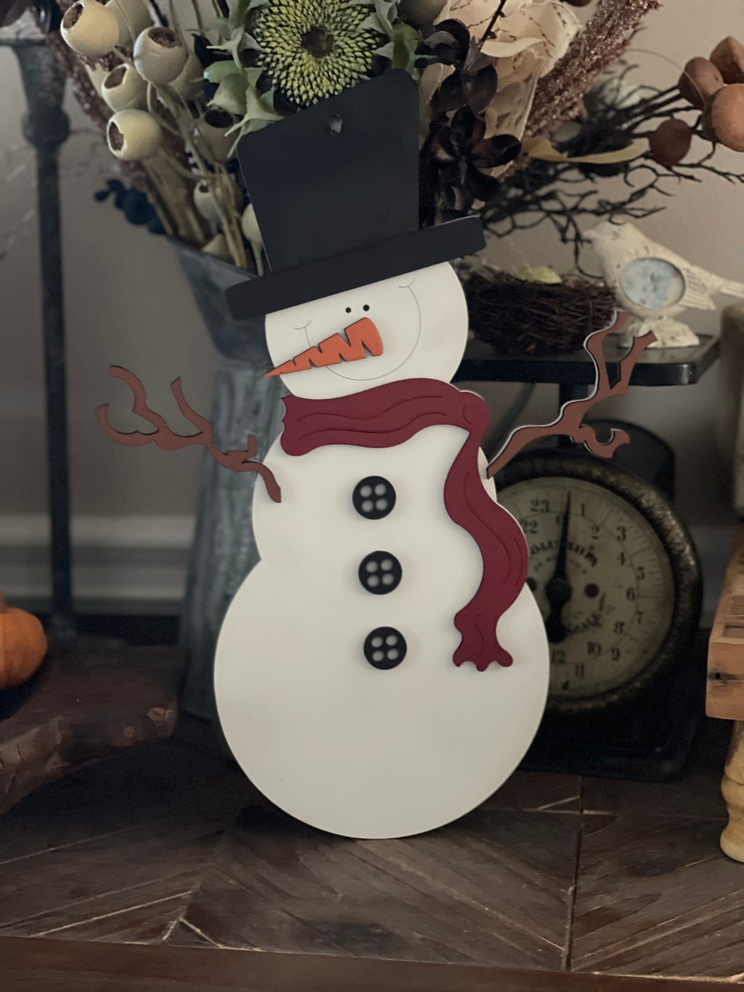 Happy Snowman Door Hanger SVG Digital Download for Glowforge or Laser ...