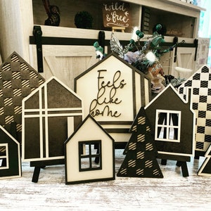 Feels Like Home Set voor tafelblad of gelaagde trays voor ezelstandaards Digitale SVG-download voor Glowforge