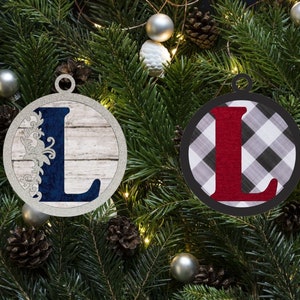 Flourish Monogram Letter L Christmas Ornament / Initial Ornament SVG Digital Download voor Glowforge of Laser -Geen fysiek product