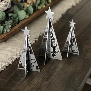 3D Flourish Kerstbomen SVG Digitale Download voor Glowforge of Laser Voor 1/8 "Materiaal -Geen fysiek item