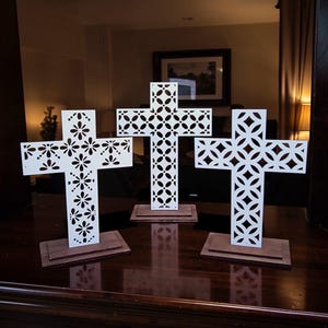 Farmhouse Style Crosses Shelf Sitters Set of 3 SVG Digital Download for Glowforge or Laser for 1/8” and 1/4” Material NOT a Physical Item