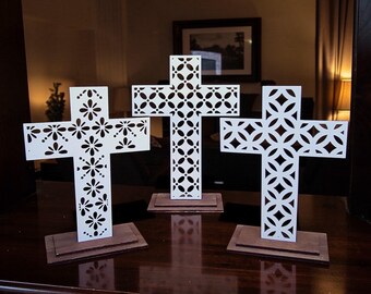 Farmhouse Style Crosses Shelf Sitters Set of 3 SVG Digital Download for Glowforge or Laser for 1/8” and 1/4” Material NOT a Physical Item