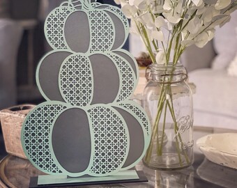 Rattan Cane Stacked Pumpkins SVG Digital Download for Glowforge or Laser