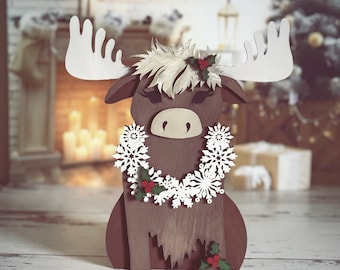 Christmas Baby Moose SVG Digital Download For Glowforge or Laser For 1/8” and 1/4” Material Not a Physical Item Read Item Description
