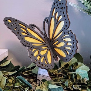 3D Butterflies SVG On Stands Set of 5 Digital Download for Glowforge or Laser For 1/8” Material Not a Physical Item READ Item Description