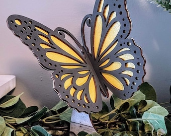 3D-Schmetterlinge SVG auf Ständern 5er-Set Digitaler Download für Glowforge oder Laser für 1/8&quot;-Material Kein physischer Artikel LESEN SIE DIE Artikelbeschreibung