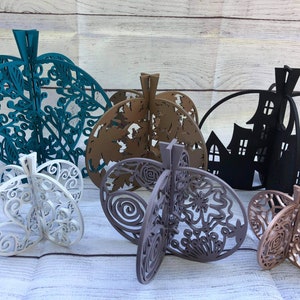 1/8"3D stehende Kürbisse VOL 2 - Set von 6 - SVG Digital Download für Glowforge of Laser