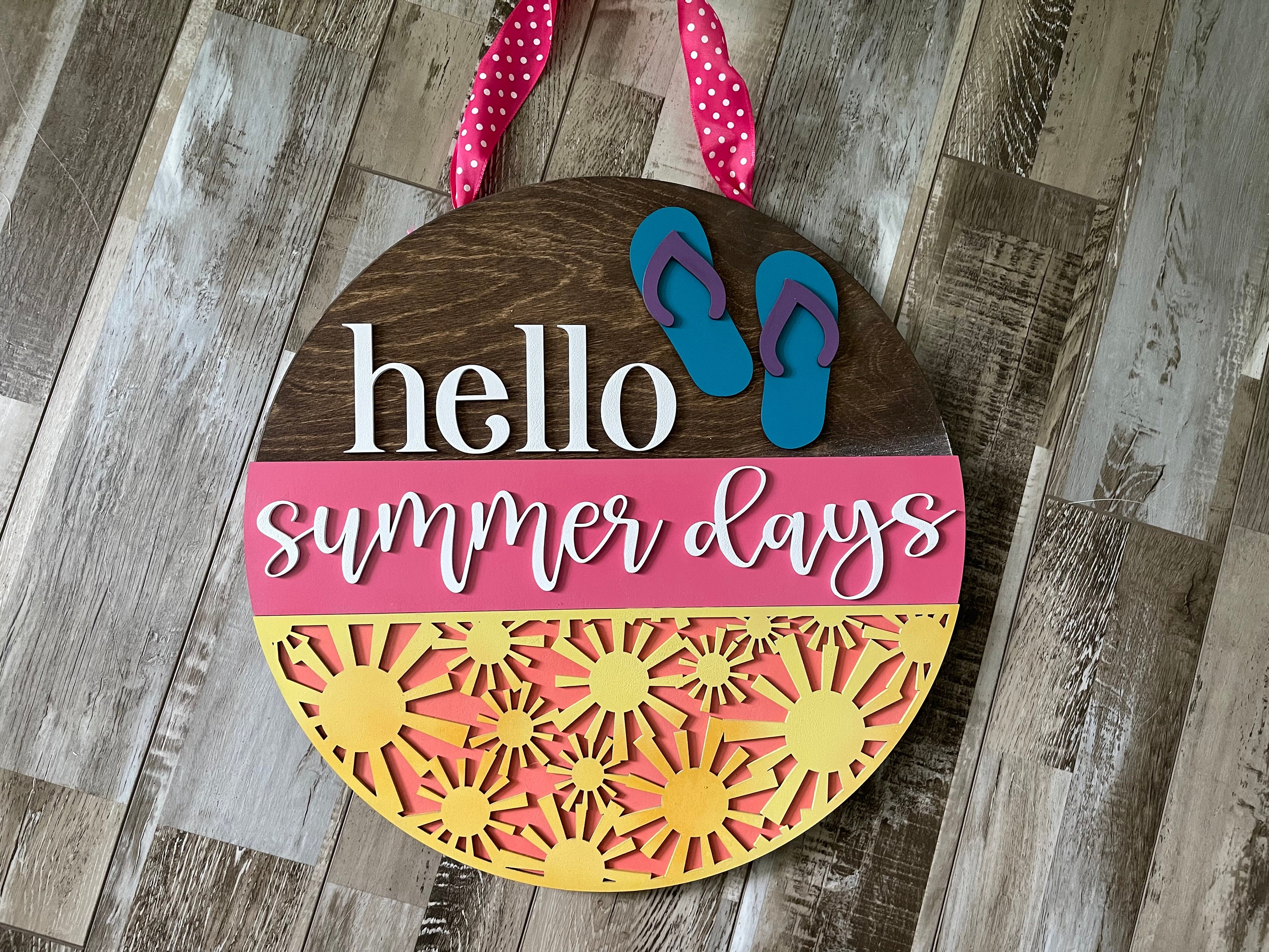 Summer Flip Flop Welcome Door Sign SVG Digital Download for - Etsy