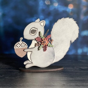 Fall Floral Squirrel SVG Digital Download For Glowforge or Laser For 1/8” and 1/4” Material Not a Physical Item Read Item Description