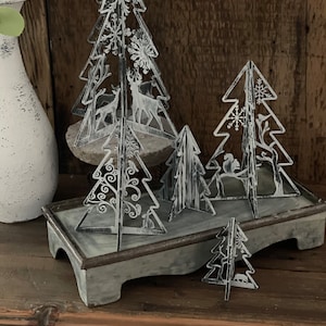 3D Waldtiere Bäume Set von 5 SVG Digital Download für Glowforge oder Laser für 1/8 "Material nur kein physischer Gegenstand