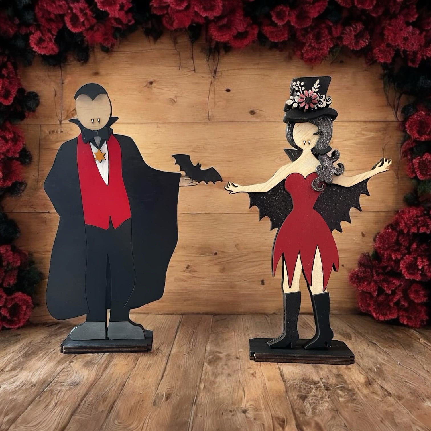 Descarga digital SVG de pareja de Drácula y vampiros para Glowforge o láser para materiales de 1/8” y 1/4” No es un artículo físico - Leer la descripción del artículo