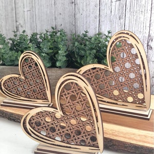Rattan Cane Hearts Set of 3 SVG Digital Download for Glowforge or Laser For 1/8” and 1/4” Material Not a Physical Item
