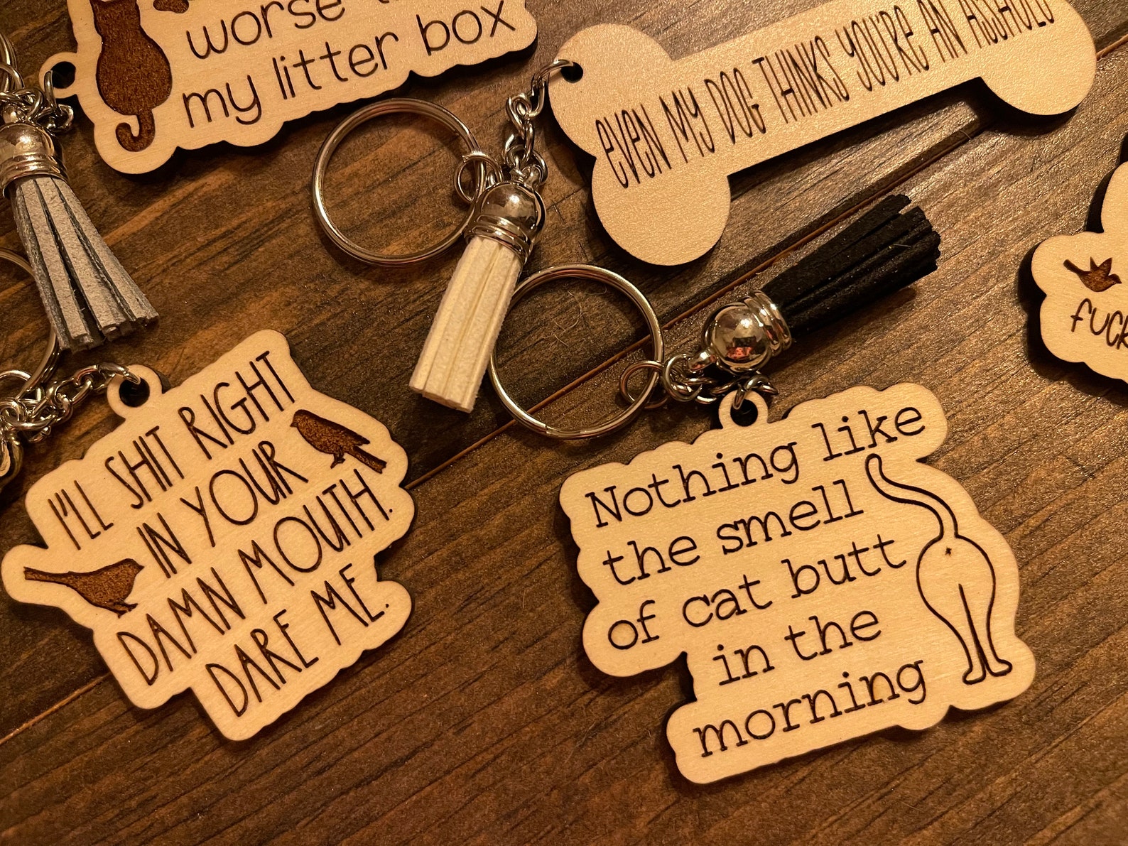 Snarky Pet Keychains Set of 10 SVG Digital Download for Glowforge or ...