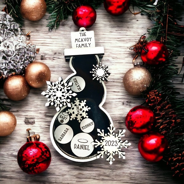 Personalized Snowman Ornament SVG Digital Download for Glowforge or Laser Not a Physical Item READ Item Description For Instructions