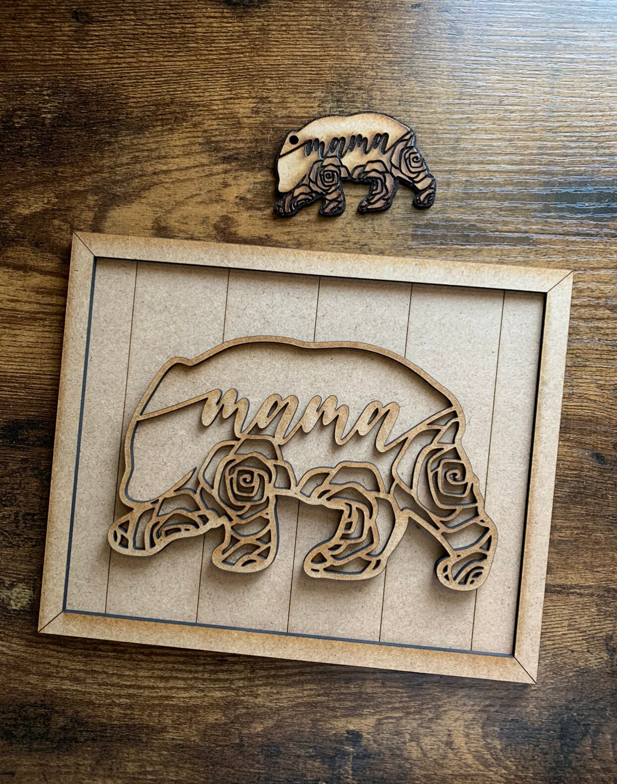 Download Mama Bear Framed Shiplap Sign and Keychain SVG File for | Etsy