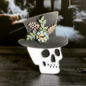 Top Hat Skull SVG Day of the Dead Digitaler Download Für Glowforge oder Laser Für 1/8 ”& 1/4” Material Kein physischer Artikel Artikelbeschreibung lesen